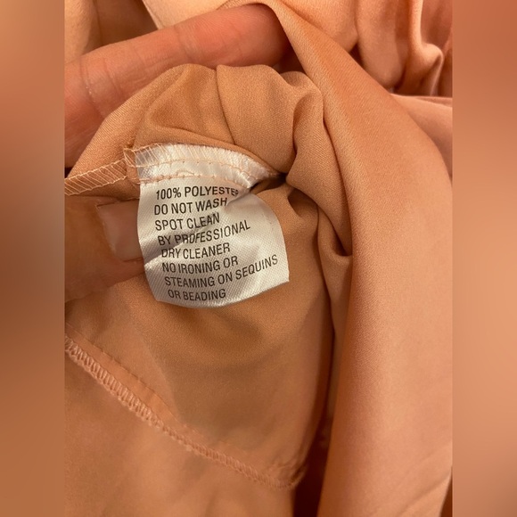 Mac Duggal Long Sleeve Wrap Dress Style 12514 Salmon Pink Size 12 - Picture 8 of 9